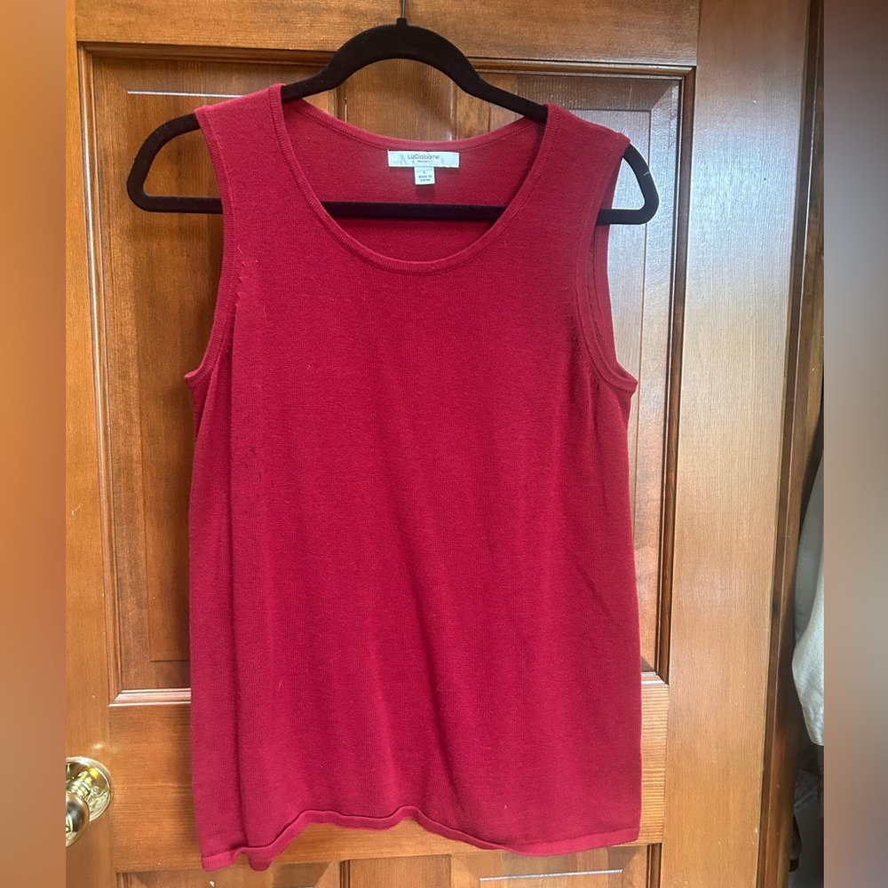 Liz Claiborne Rich Red knit Tank Top